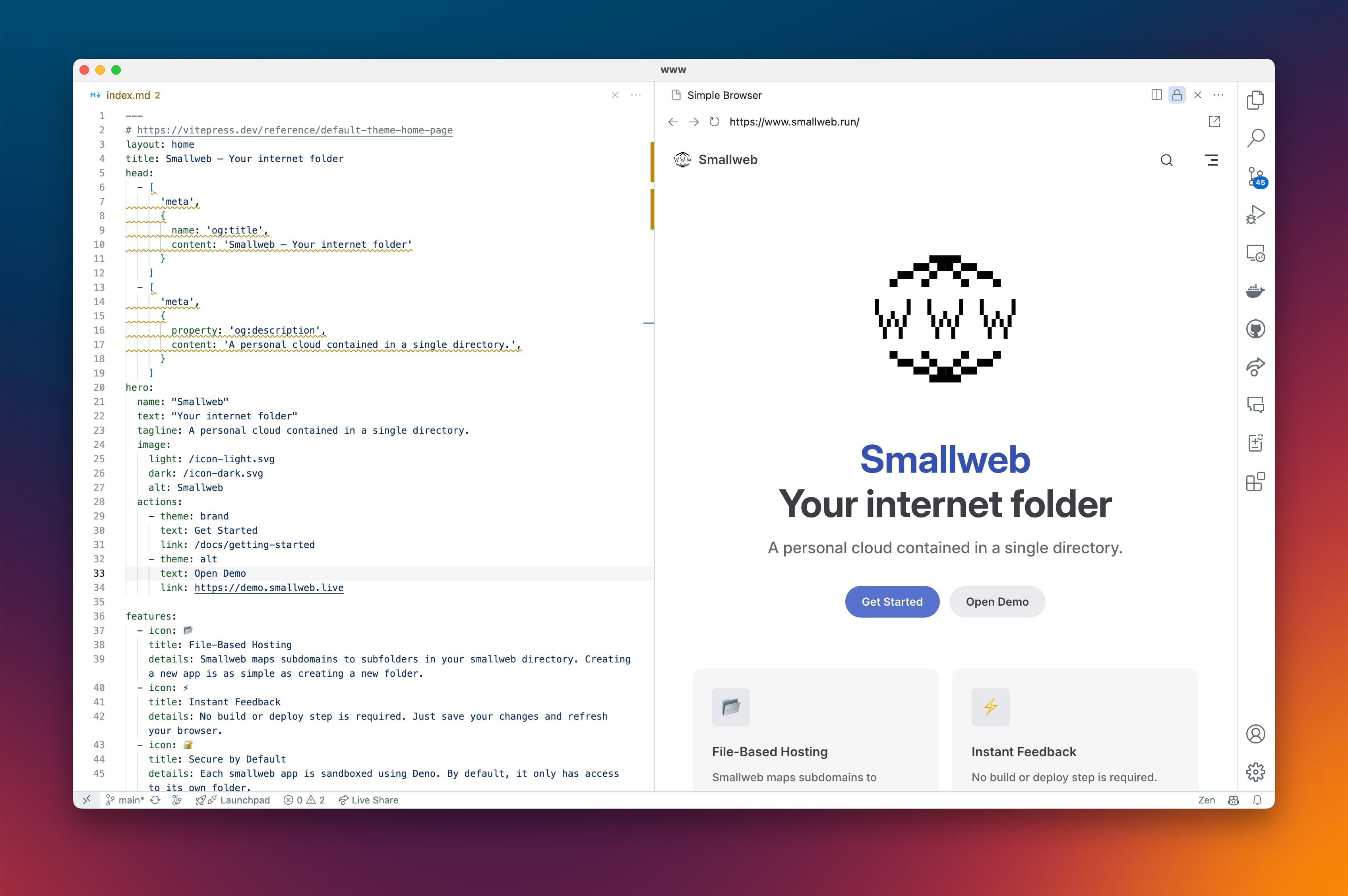 vscode extension screenshot